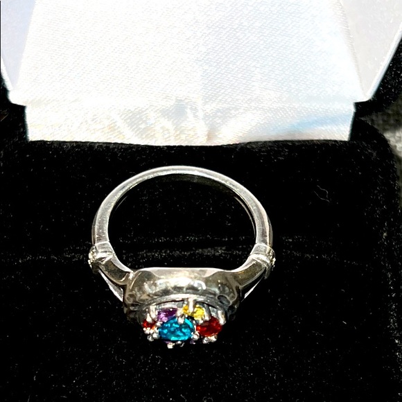 Beautiful Multi-Stone Sterling Silver Ring. SZ 7. ๐ - Picture 2 of 7